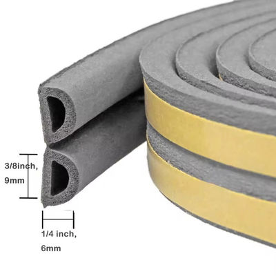 Soundproofing D Type Sponge Rubber Foam Epdm Door Edging Self-adhesive Seal Strip