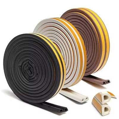 Soundproofing D Type Sponge Rubber Foam Epdm Door Edging Self-adhesive Seal Strip