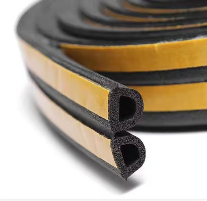 Self Adhesive Rubber Door Tape for Seal D Shape 9x6mm 5m 10m Packing